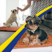 Muddy Mat® AS-SEEN-ON-TV Highly Absorbent Microfiber Dog Door Mat and Pet Rug, Non Slip Thick Washable Area and Bath Mat Soft Chenille for Kitchen Bathroom Bedroom and Indoor - Orange XXXL 72"X48"