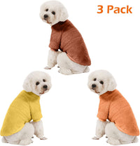 3 Pack Dog Sweaters, Dog Clothes for Small Dogs Girl Boy – Essentials for Dogs - Small / Orange+Coffee+Yellow - image 2