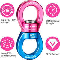 S.E.PEAK black anodized aluminum 35kN swing swivel with 360 degree rotation - view 26