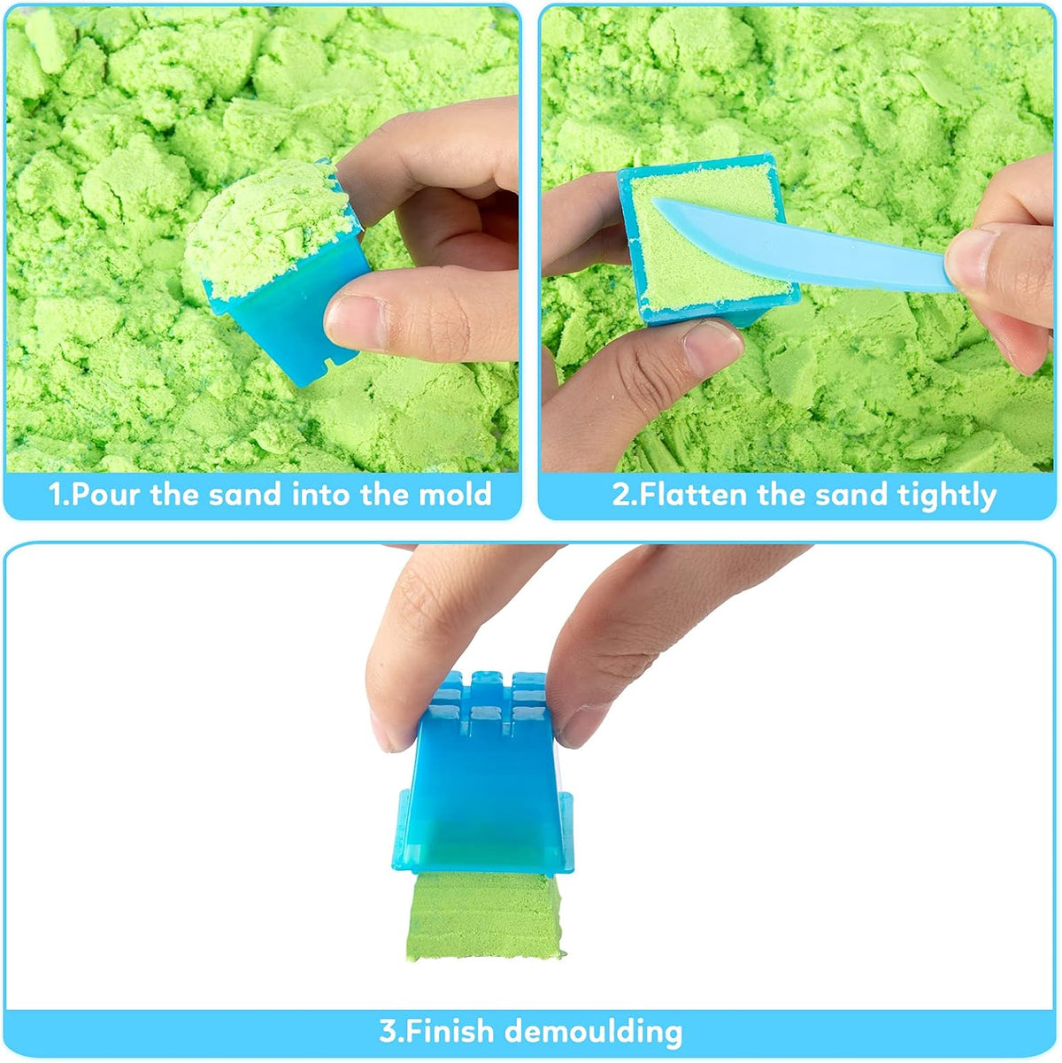 Sand Kit for Kids, 6 Mini Construction Trucks - image 4
