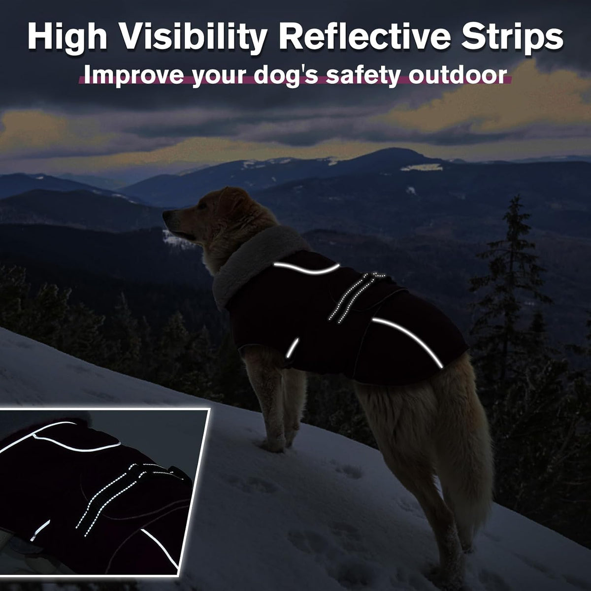Dog Coats for Large Dogs Waterproof Dog Jacket with Adjustable Fit – Essentials for Dogs - XL / Dark Purple - image 2
