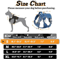 rabbitgoo Dog Harness Small Sized No Pull, Tactical Service Pet Vest with Molle and Control Handle, Adjustable and Reflective Military Harness for Easy Walking and Training, Blue, S