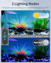 Pawfly 28W Aquarium LED Light for 36 to 42 Inch Fish Tanks Extendable Fish Tank Light with Full Spectrum Brilliant White Blue Red Lights with Daytime & Night Modes and Adjustable Brightness