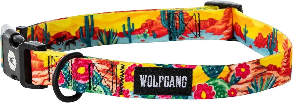 Wolfgang Heavy Duty, Adjustable Dog Collar with Quick Release Nylon Buckle for Walking & Training - Large (1 Inch x 18-26 Inch) / PackLeader Print