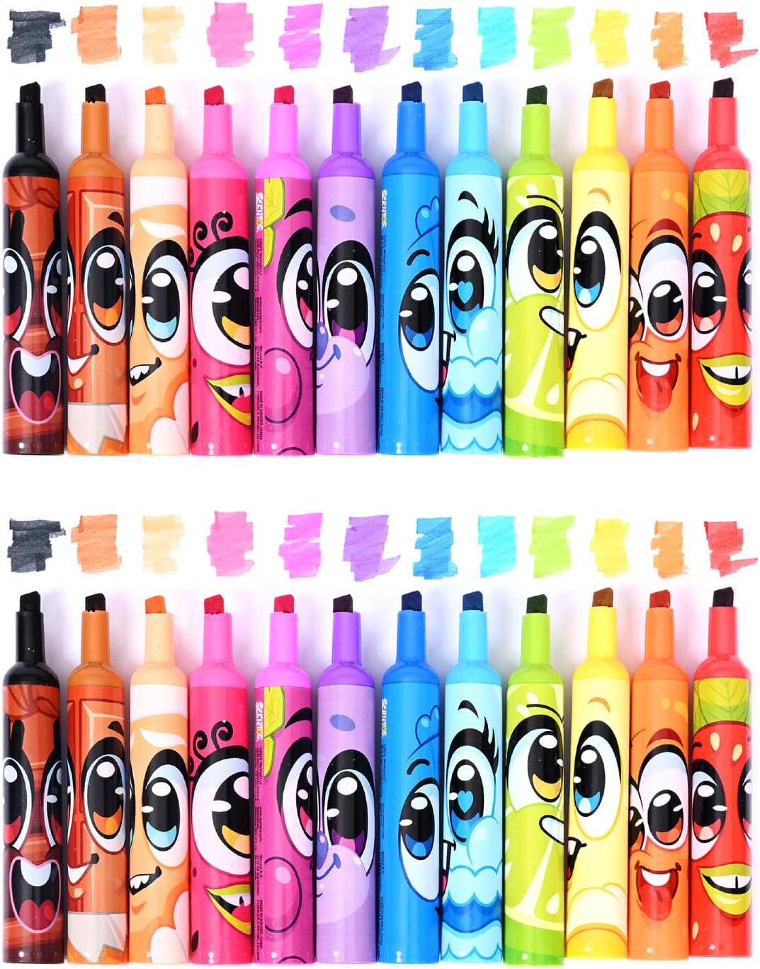 Scentos 12 pack scented chisel tip markers in assorted colors - view 7