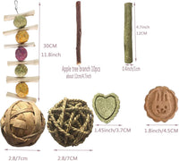 ANDES Rabbit Chew Toys, Pet Bunny Tooth Chew Toys Organic Natural Apple Wood Grass Cake Ideal - 28PCS - image 2