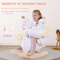 labebe Kids Rocking Horse White Swan - Rocking Swan With Doll - image 4