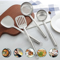 Pleafind 2-Pcs Solid & Slotted Spatula Set, 304 Stainless Steel Spatula, Metal Spatulas, Wok Utensils, Cooking Utensils, Wok Spatulas for Home, Kitchen and Restaurant, Dishwasher Safe