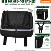 Dog Bike Basket Cover, Drawstring Mesh Pet Safety Cover - 13.0"L x 11.0"W x 10.2"H - image 2