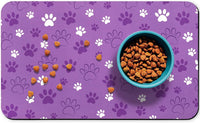 Dog Food Mat, Absorbent Water Bowl Mats Cat Pet Feeding Placemats Pink 20 * 12 inch – Essentials for Dogs - LightPurple / 30"L x 17"W