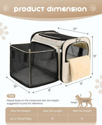 MIDOG Soft Cat Carrier Airline Approved - Beige / 17.0"L x 11.0"W x 11.0"H - image 4