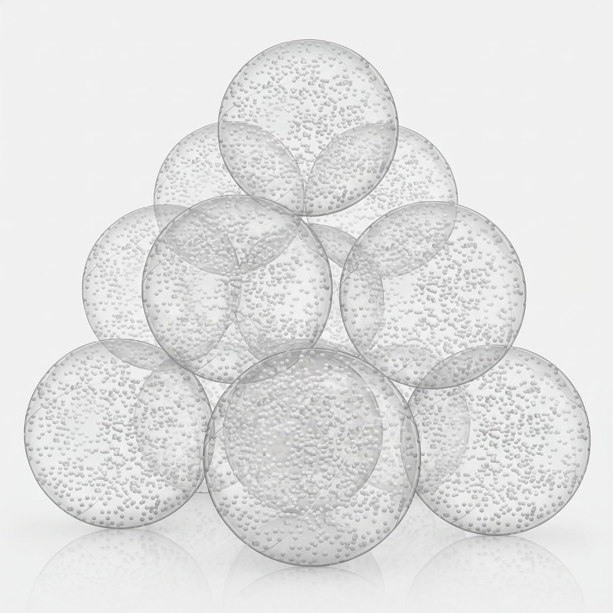 Civaner 10 Pcs Inflatable Glitter Beach Balls 16 Inch - White / Foam