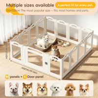 Foldable Clear Acrylic Dog Playpen with Door - White / 14 panels + 1 door / 23.6 inches - image 2