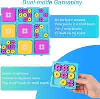 Tic Tac Toe Board Game, Classical Family Board Game – Fun for Kids & Family - Purple/Yellow - image 3