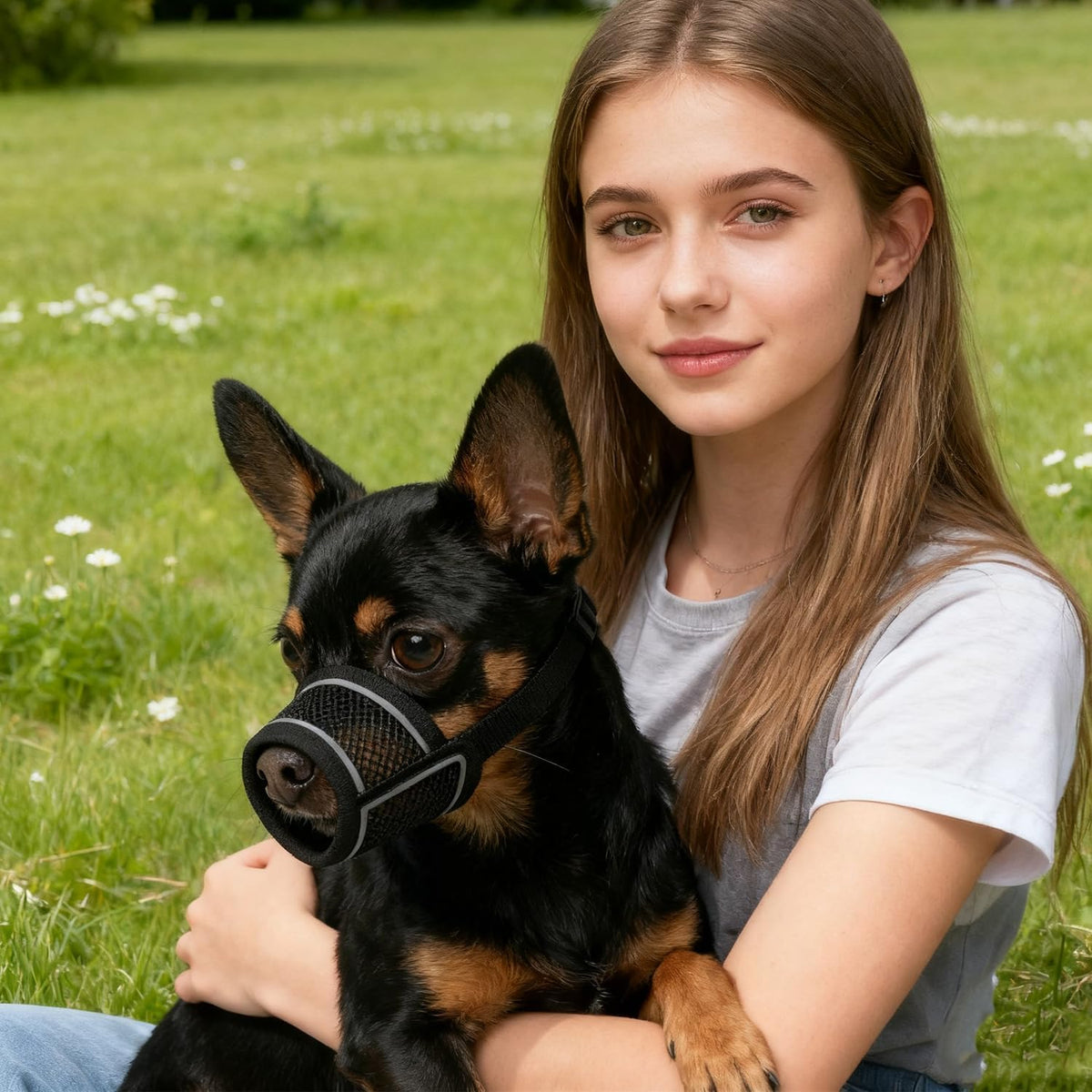 Dog Muzzle for Small Medium Large Dogs Soft Air Mesh Muzzles – Essentials for Dogs - Black / L (Snout 8¼"-9") - image 4
