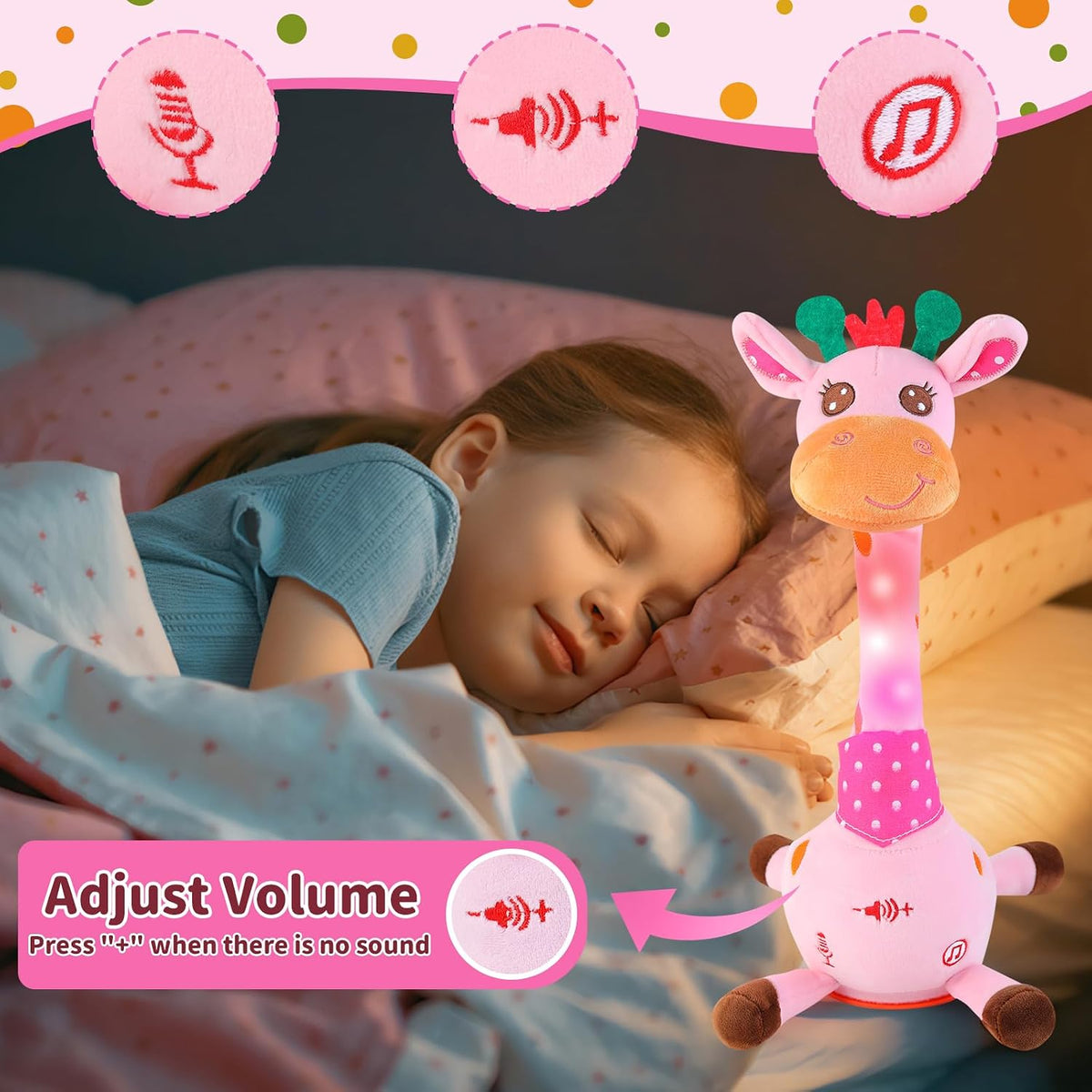 Emoin Adjustable Volume Control Dancing Cactus Toy Talking Cactus Toy - Sing giraffe toy - image 4