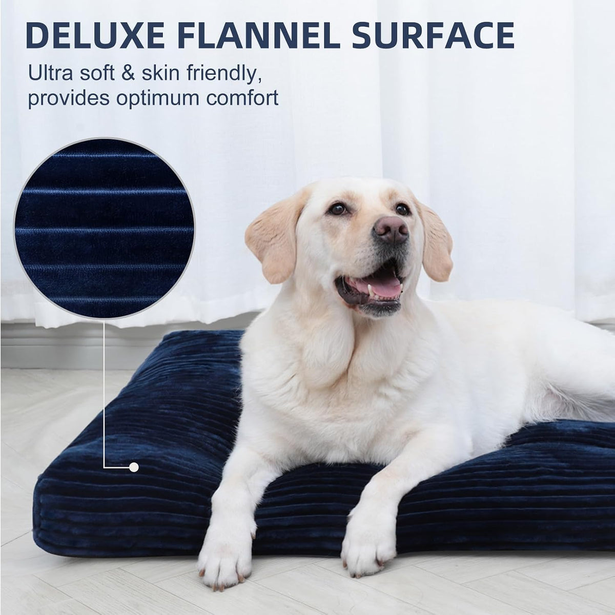 KSIIA Washable Dog Crate Bed Kennel Mat for Large Dogs - Blue / 35.0"L x 23.0"W x 3.0"Th - image 2