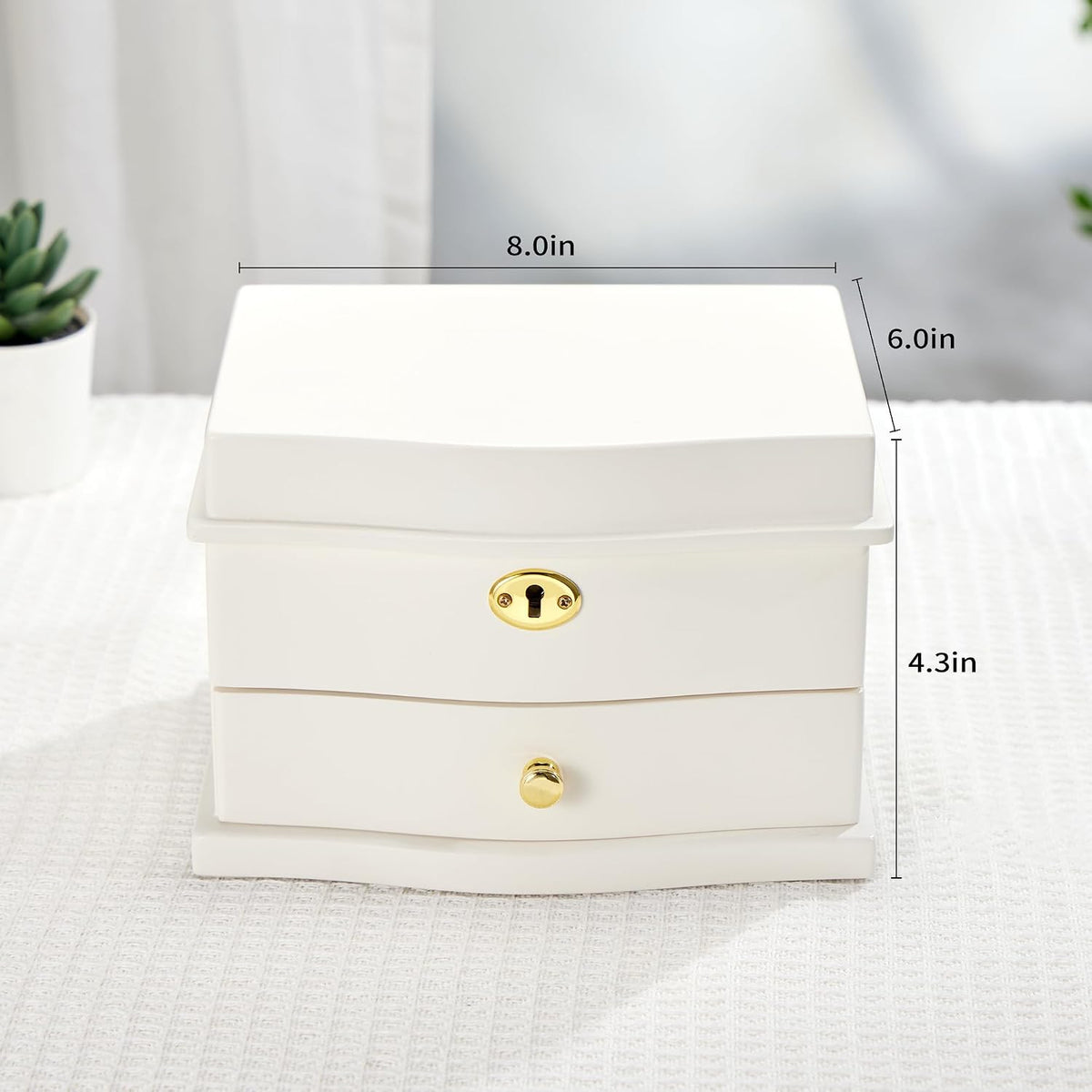 Ballerina Musical Jewelry Box with Mirror for girls，Kid's Jewelry - white-large - image 3