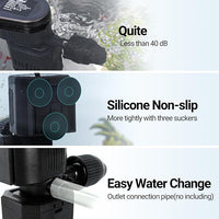 OiiBO 11W Aquarium Internal Filter, 317 GPH Fish Tank With Adjustable Aeration System, 360 Wave-Maker Submersible for 10-50 Gallon Tank - Black