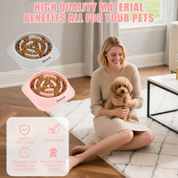2 Pack Slow Feeder Dog Bowls for Medium Dogs & Cats – Essentials for Dogs - Small / Pink and Grey - image 3