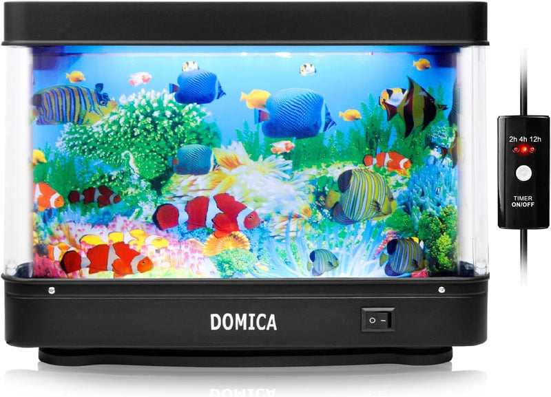 Fake Fish Tank with Moving Fish, Decorative Aquarium Lamp