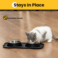 Conlun Dog Bowls with Silicone Mat, No Spill Stainless Set, XS - Extra Small-5 oz / Black - image 4