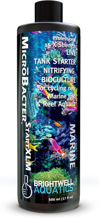 Brightwell Aquatics MicroBacter Start XLM - Concentrated Freshwater Nitrifying Bacteria - Quick Start Fish Tank Starter, Lift Microbe Levels & Water Filtering - Aquarium Water Treatments, 16.9 fl oz