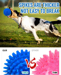 Pweituoet 4.5” Heavy Duty Squeaky Dog Balls for Medium Large Dogs - 4.5"red and blue - image 4