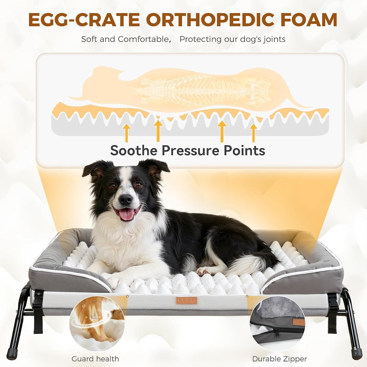 Lekereise Outdoor Elevated Dog Beds for Small Dogs - 38.8"L x 29.9"W x 10.2"Th - image 4