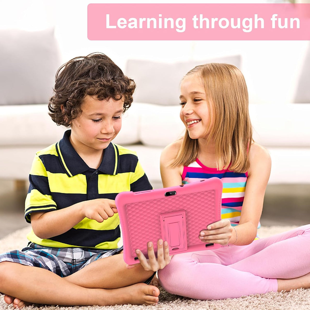 Kids Tablet 10 inch, Tablet for Kids 3-7 Android 32GB - Pink - image 4