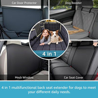 Lassie Dog Car Seat Covers for Back Seat with 2 Seat Belts - Black Hard Bottom / Truck - image 2