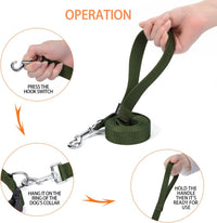 Strong Durable Nylon 10ft Long Dog Training Leash, Traction Rope - Military green / 6 Feet - image 3