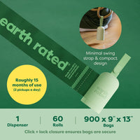 Earth Rated Dog Poop Bag Holder & Leash Dispenser - 1 Dispenser, 900 Bags / Lavender - image 3