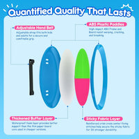 EVERICH TOY Toss and Catch Ball Game Set - Pink Green / 2 Paddles 2 Balls - image 3