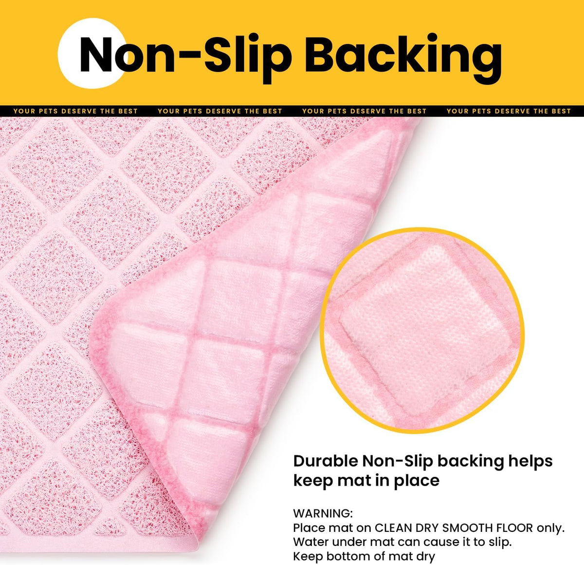 Conlun Cat Litter Mat Litter Trapping Mat - Pink / Large (35" x 23") - image 4