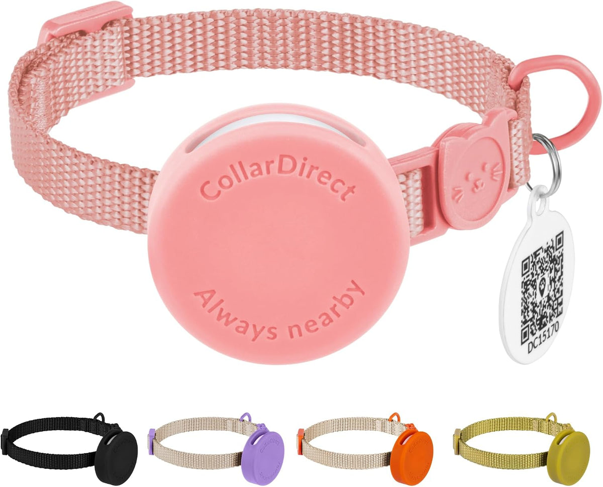 Tribal Aztec Cat Collar 2-Pack, Breakaway with Bell – Essentials for Cats - Pink, AirTag Holder, 8-11"
