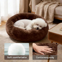 Comfort Donut Dog Bed, Ultra-Soft Pet Bed with Neck Support - 20''Lx20''Wx8''Th / Coffee - image 4