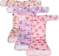 CuteBone Washable Dog Diapers Female No Tail Hole 3 Pack Reusable - For docked-tail, Cherry&rainbow&dessert / XL - image 3