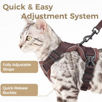 Cat Harness and Leash Set, Escape Proof Cat Vest, XL - Brown / XX-Large - image 4
