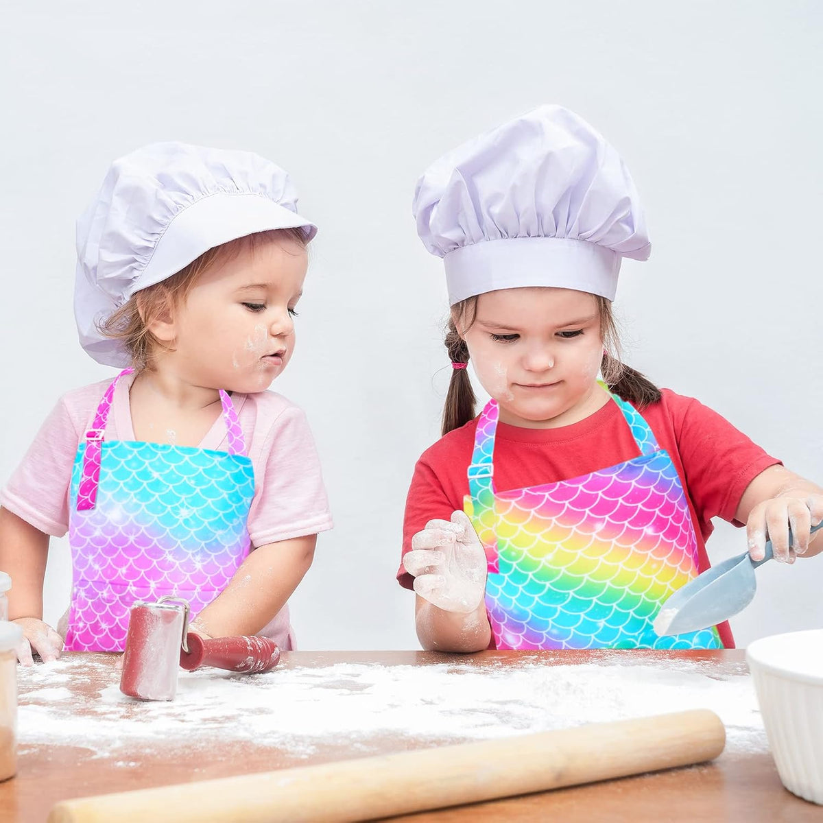 PASHOP rainbow unicorn kids apron 2 pack with front pockets in waterproof polyester - view 19