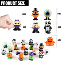 KIMOBER 20 assorted Halloween wind-up clockwork toys including skeletons, ghosts, mummies and eyebal - view 2