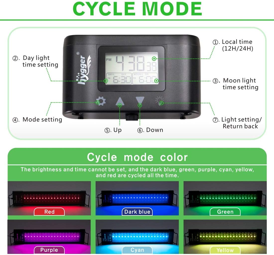 hygger Aquarium Programmable LED Light - 60W - 36in~42in - image 4