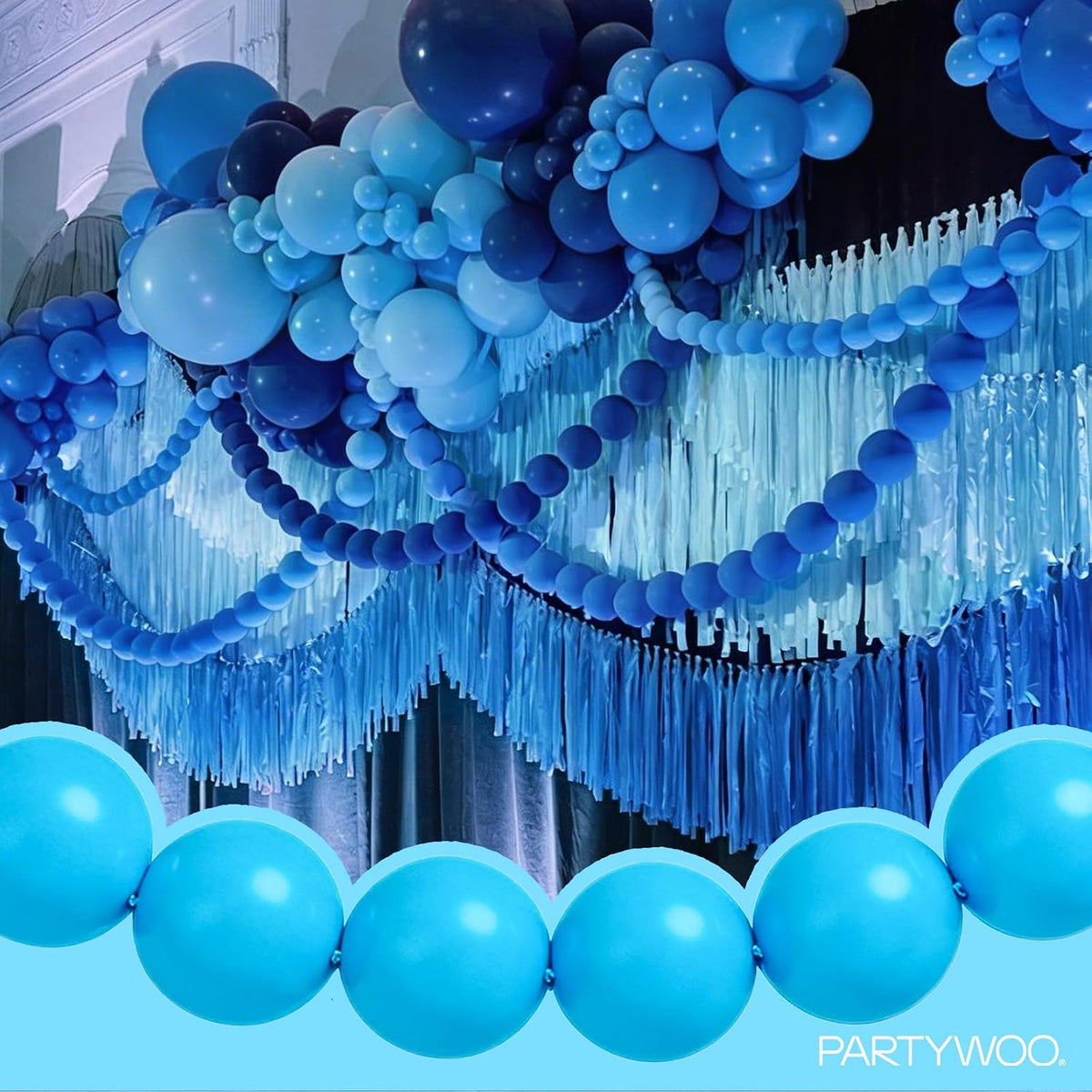 PartyWoo 100 white 6 inch linking balloons for garlands and arches - view 36