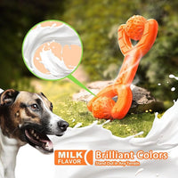 Indestructible Dog Toys for Aggressive Chewers - Heavy Duty Chew Proof Durable Toy for Large Breed Dogs, Interactive Tough Nylon Bone for Boredom Relief & Mental Stimulation,Orange