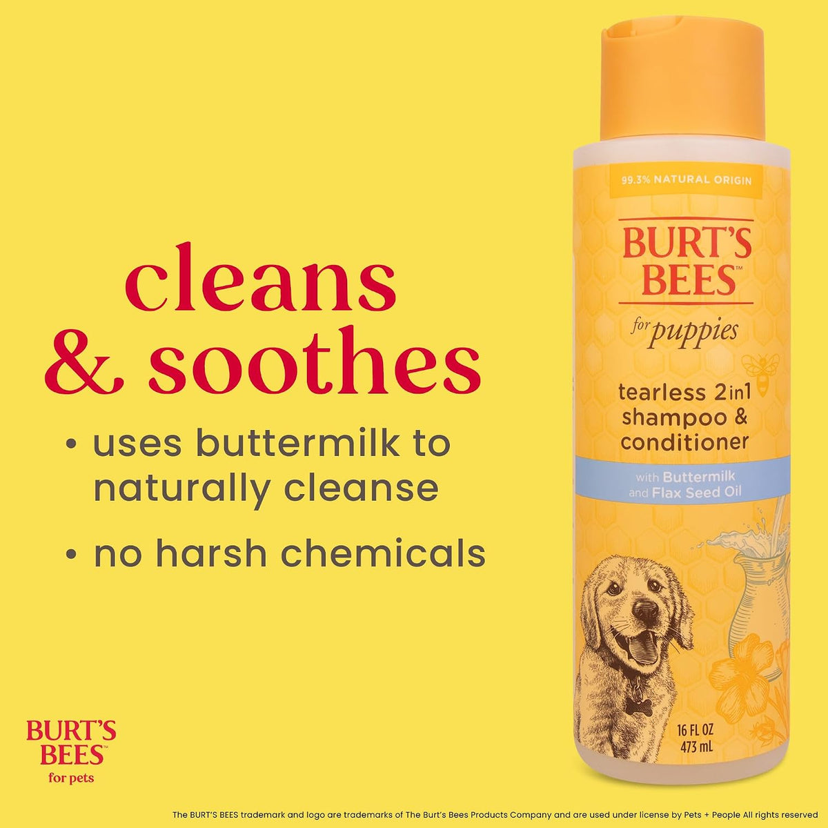 Burts Bees Tearless Puppy Shampoo & Conditioner with Buttermilk - Unscented / 16 Fl Oz (Pack of 1) - image 3
