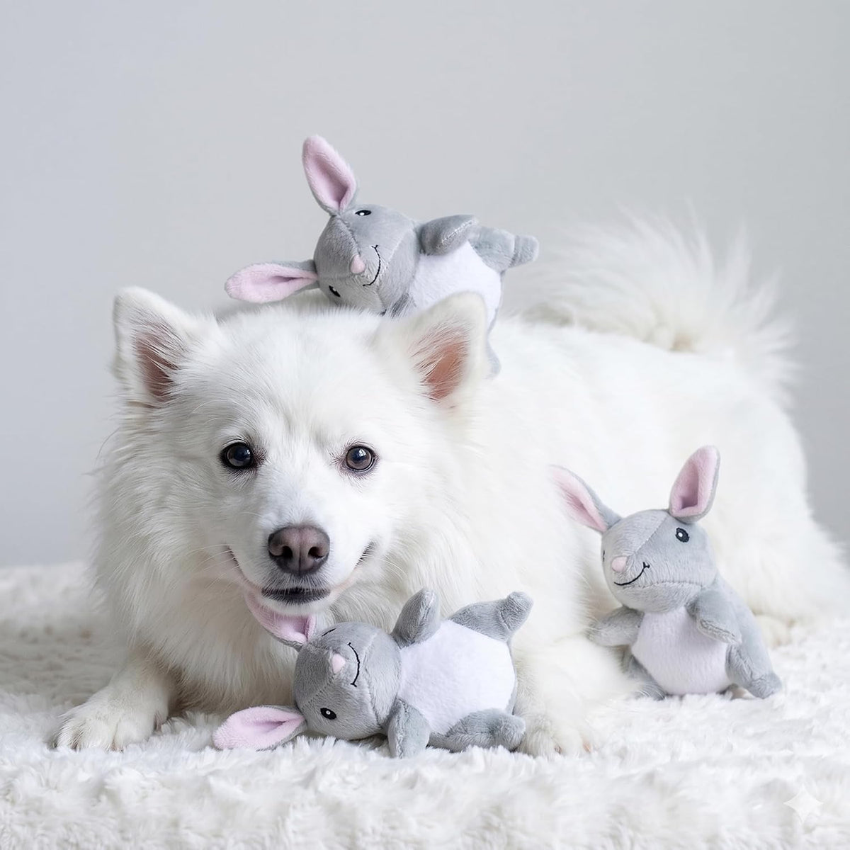 ZippyPaws Burrow Replacement Miniz Squeaky Toy for Enrichment - Bunnies (3-pack) - image 2