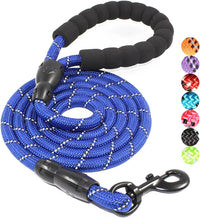 2/4/5/6 FT Dog Leash with Comfortable Padded Handle and Highly - 1/2'' x 5 FT / Navy Blue