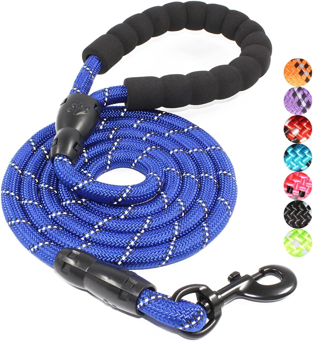 2/4/5/6 FT Dog Leash with Comfortable Padded Handle and Highly - 1/2'' x 5 FT / Navy Blue