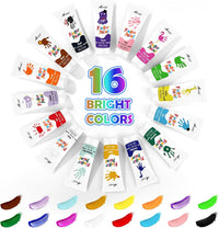 AROIC 8PCS Washable Finger Paint, Non-Toxic Finger Paints – Fun for Kids & Family - 16 Colors (1.05oz) - image 4