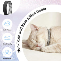 Rhinestone Cat Collar Breakaway, Bling Sparkly Diamond - Black / 8"-12" Cats / Mini Dogs - image 2